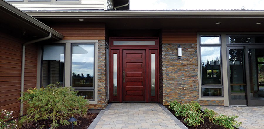 Contemporary 6-8 M55 5 Panel with Mistlite Sidelites and Transom